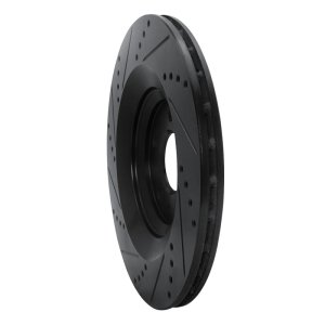 Audi S6 Brake Rotor (1) - Rear Right - R1 Concepts - Drilled & Slotted - Black - `07-`11